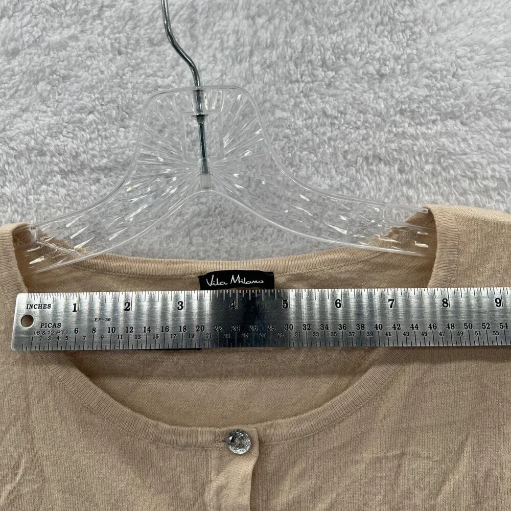 Womens Cardigan Sweater Medium Vila Milano Top‎ Long Sleeve Tight Knit Button Up